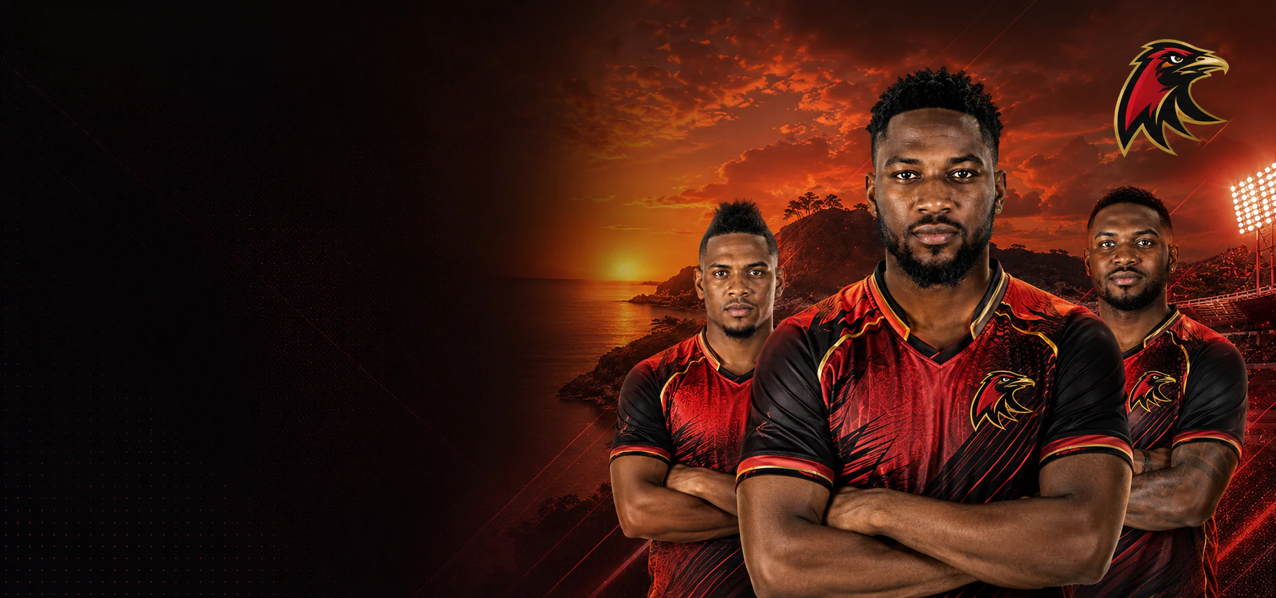 Antigua & Barbuda Falcons featured three-player artwork
