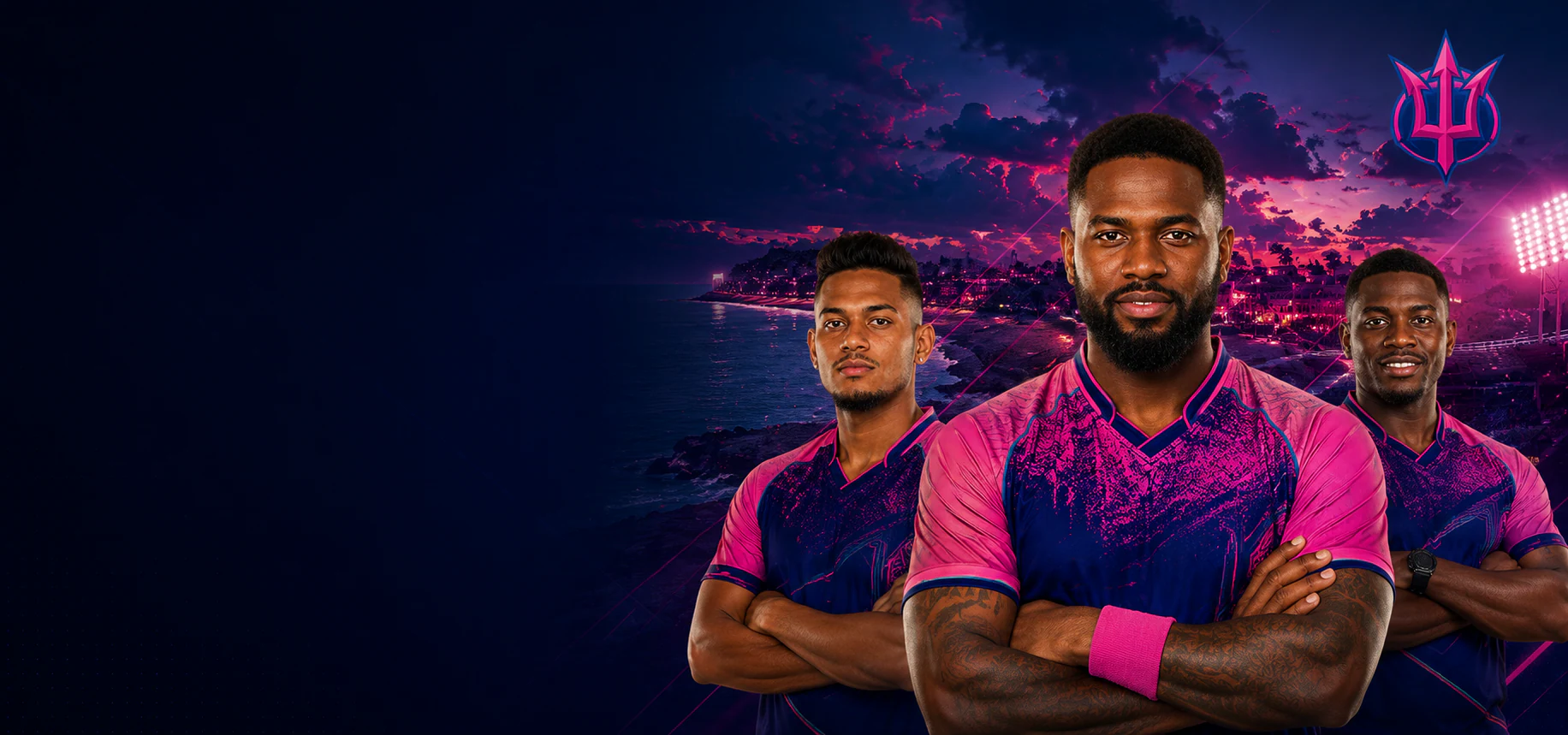Barbados Tridents featured three-player artwork