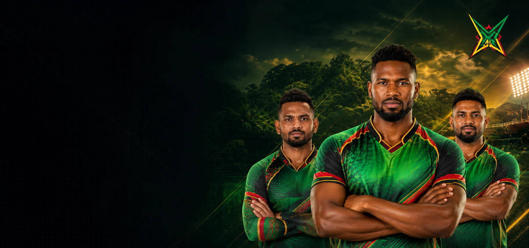 Guyana Amazon Warriors featured three-player artwork