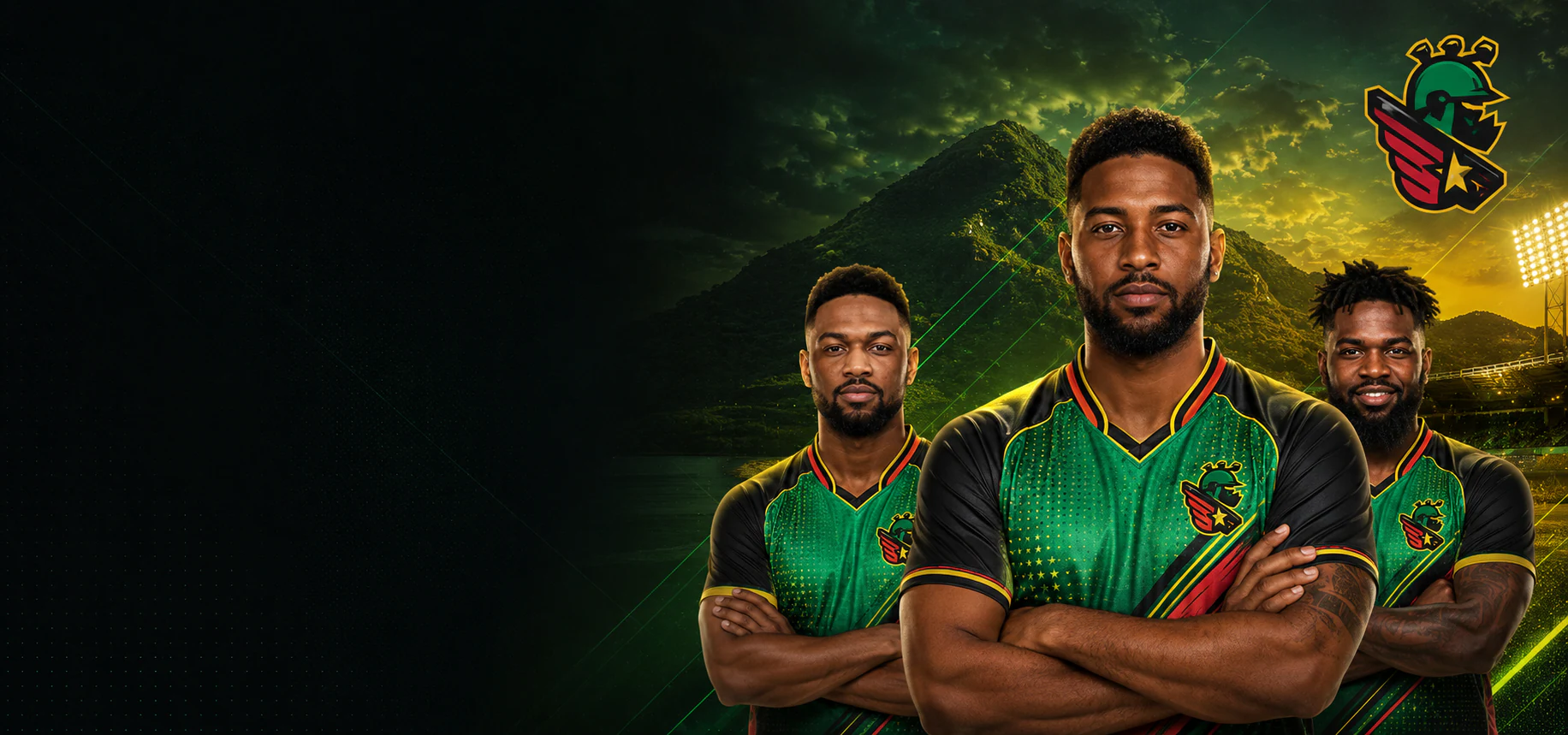 St Kitts & Nevis Patriots featured three-player artwork